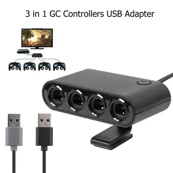 4 Porti Pārveidotājs GameCube GC Kontrolieris USB Adapteris Nintend Slēdzis NGC/Wii u/GAB Star Kaujas Spēle Ar Balsteni 3 in 1