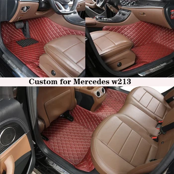 Auto Grīdas Mat Mercedes W213 Paklāji Panelis Aizsargājošu Spilventiņu Premium Custom Ādas Kāju Paklājs Aksesuāri