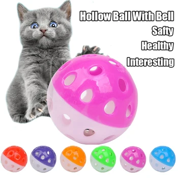 Kaķis Rotaļlietas Bumbu ar Bell Gredzena Spēlē Košļāt Grabēt Nulles Plastmasas Bumbu Interaktīvais Kaķis Mācību Rotaļlietas, Mājdzīvnieku Aksesuāri Cat Piederumi