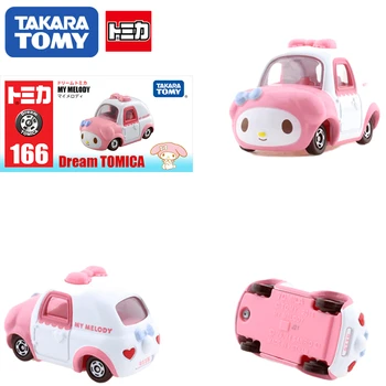 Takara Tomy Domeka Sakausējuma Auto Mini Die Casting Rotaļu Auto Sanrio No. 166 Melodiju Modelis Rotājumu Kolekciju Bērnu Dāvanu
