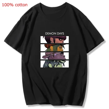 Britu Virtuālā Grupa Gorillaz T-krekli Iespiesti Streetshirts Gadījuma Īstermiņa piedurknēm Vīriešiem Sieviešu Krekls Pilsētas Lielgabarīta Sieviešu T Krekls