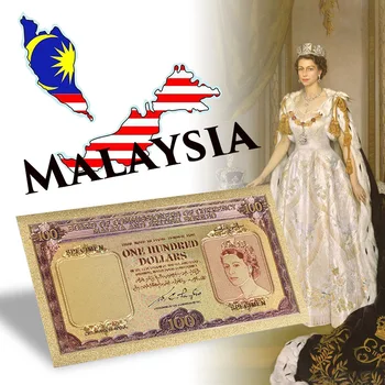 WR Fke Naudas Rēķinus 100 Dolāru Zelta Banknošu Padome Komisāru Valūtas Malaya un Britu Borneo Prop Naudu Dāvanu