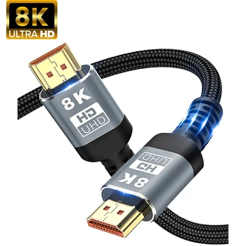 HDMI-Saderīgam Kabeļu 2.1 8K 60Hz 2.0 120Hz, 4K Sadalītāja Digitālās Kabeļu TV Kastē Rtx 3080 PS4 PS5 XBox Slēdzis 0.5/1/1.5/2/3/5m